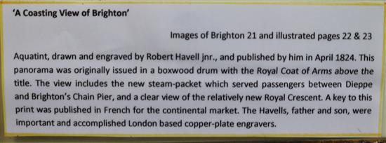 R. Havell Jnr A Coasting View of Brighton. The drawing taken from nature from R. Havell Jnr. 1824, 19 x 31in.